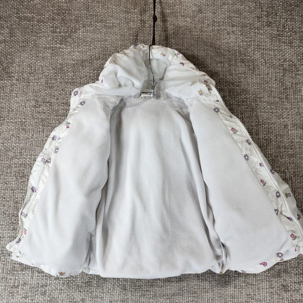 Hello Kitty Girls Puffer Jacket Coat Toddler 3T Hooded‎ Insulated Full Zip EUC